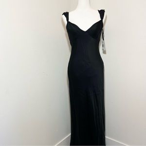 Jones New York 100% Silk Black Evening Formal Maxi Dress Size 8